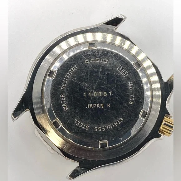 Casio vintage MD708 dive watch, gold black , stainless steel, parts or restore - Picture 2 of 7
